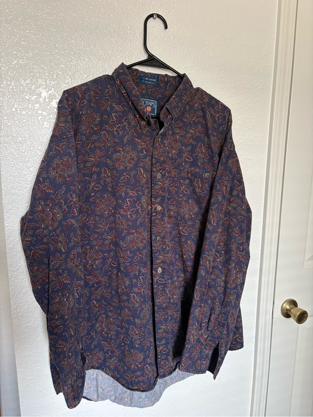 Ralph Lauren Navy Floral Long-Sleeve Button-Down Shirt